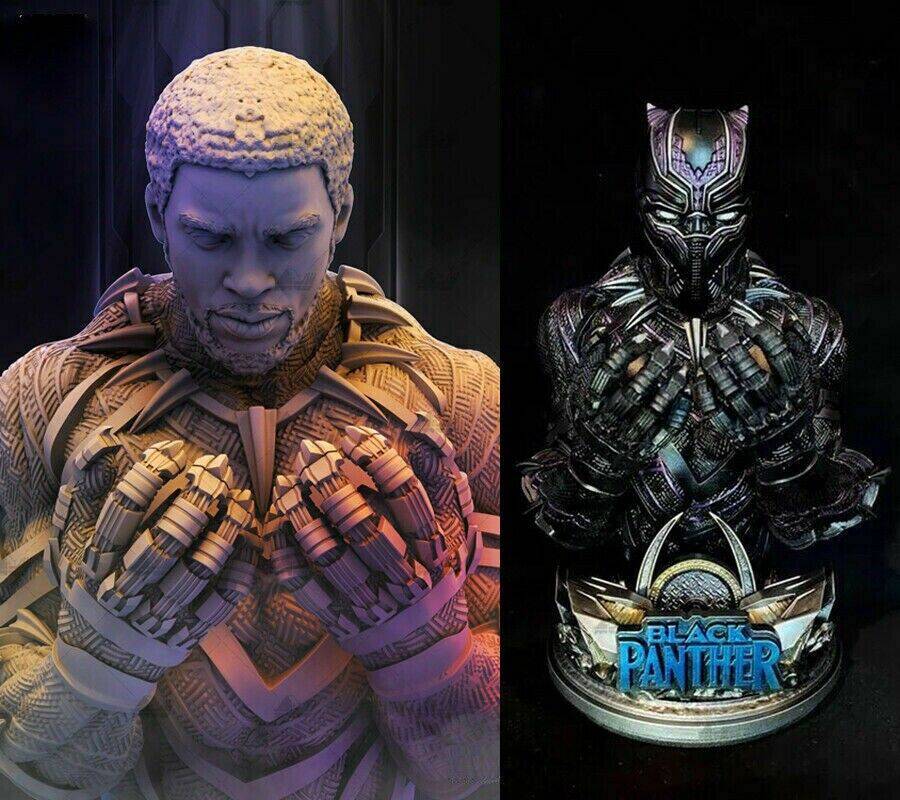 1/2 360mm BUST 3D Print Superhero Model Kit Black Panther Unpainted - Model-Fan-Store