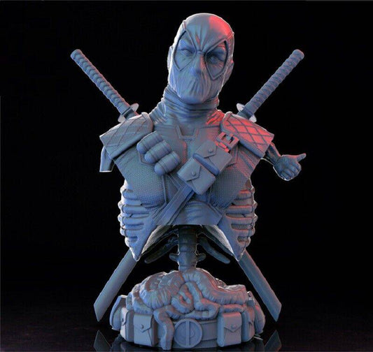 300mm BUST 3D Print Superhero Model Kit Deadpool Unpainted - Model-Fan-Store