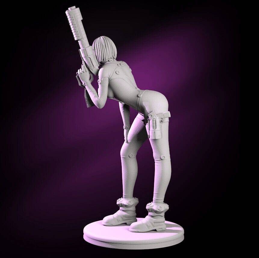 1/6 260mm 3D Print Cyberpunk Model Kit Asian Beautiful Girl Spy Unpainted - Model-Fan-Store