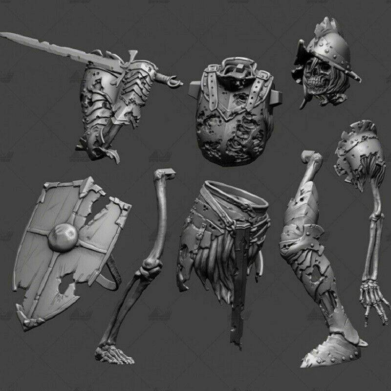 1/6 300mm 3D Print Model Kit Skeleton Cursed Warrior Fantasy Unpainted - Model-Fan-Store