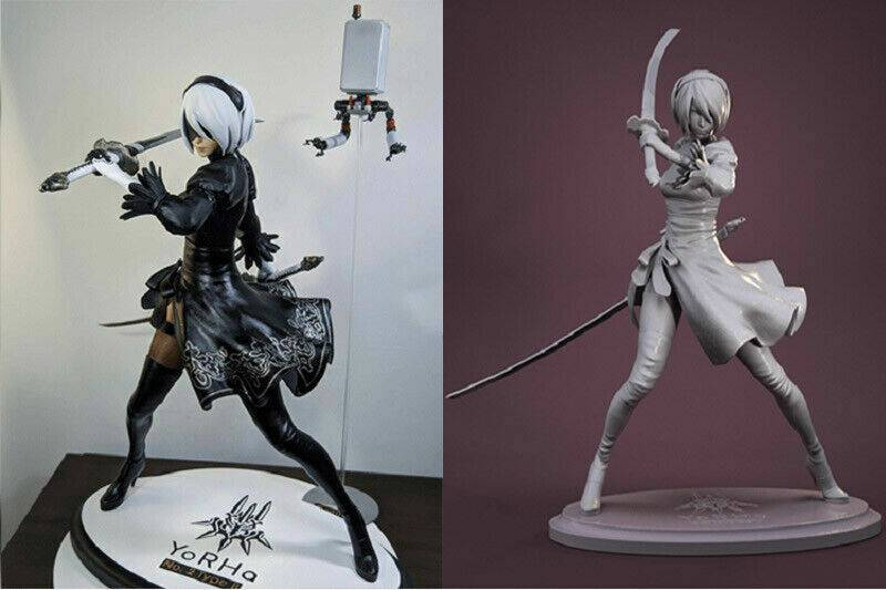 1/6 330mm 3D Print Model Kit Asian Beautiful Girl Samurai Unpainted - Model-Fan-Store