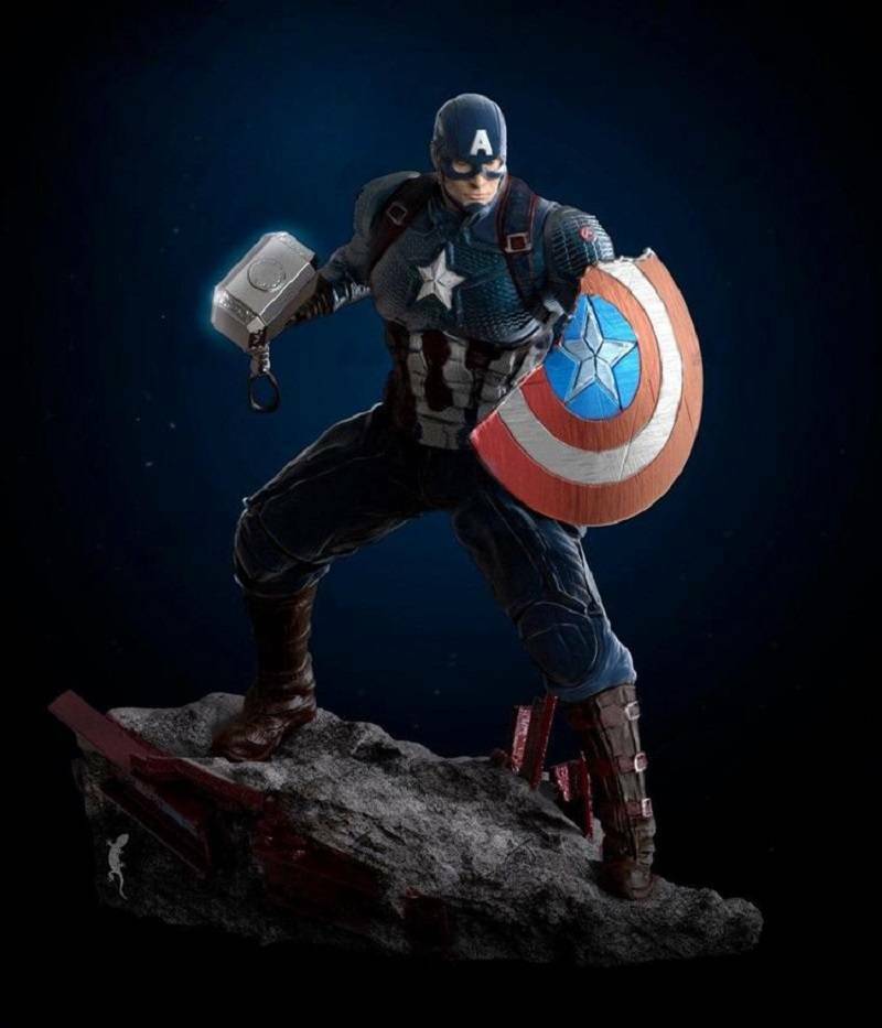 1/6 350mm 3D Print Superhero Model Kit Captain America Unpainted - Model-Fan-Store