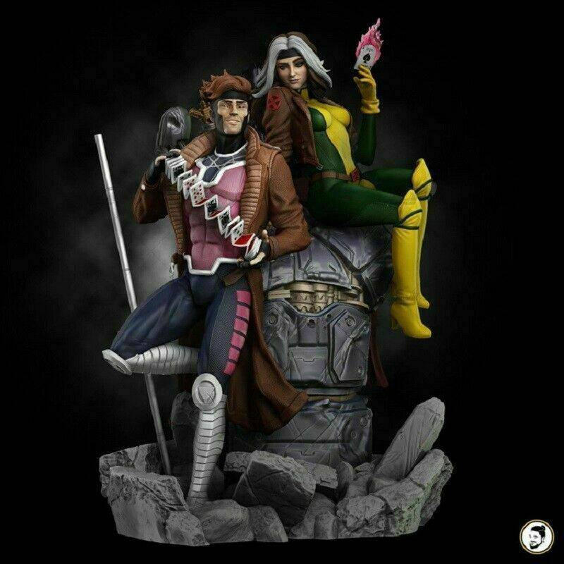 1/6 360mm 3D Print Superhero Model Kit Warriors Gambit & Rogue Unpainted - Model-Fan-Store