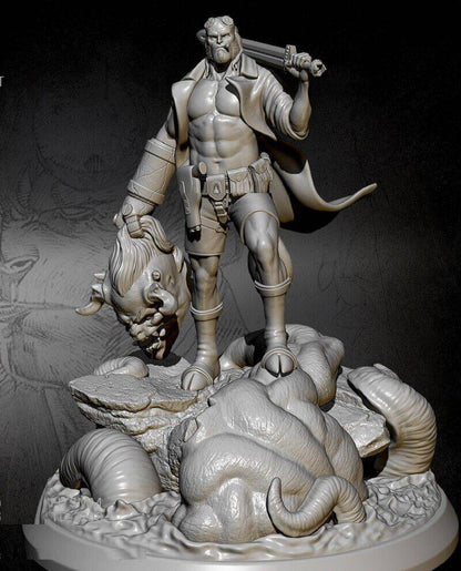 1/6 380mm 3D Print Model Kit Daemon Hellboy Killed the Monster Unpainted - Model-Fan-Store