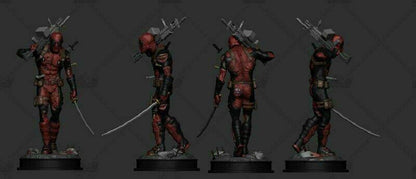 1/6 390mm 3D Print Superhero Model Kit Deadpool Unpainted - Model-Fan-Store