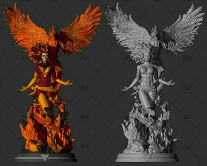 1/6 480mm 3D Print Superhero Model Kit Phoenix Beautiful Girl Unpainted - Model-Fan-Store