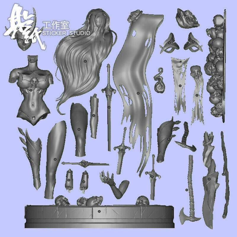 1/8 250mm 3D Print Model Kit Beautiful Girl Woman Warrior Barbarian Unpainted - Model-Fan-Store