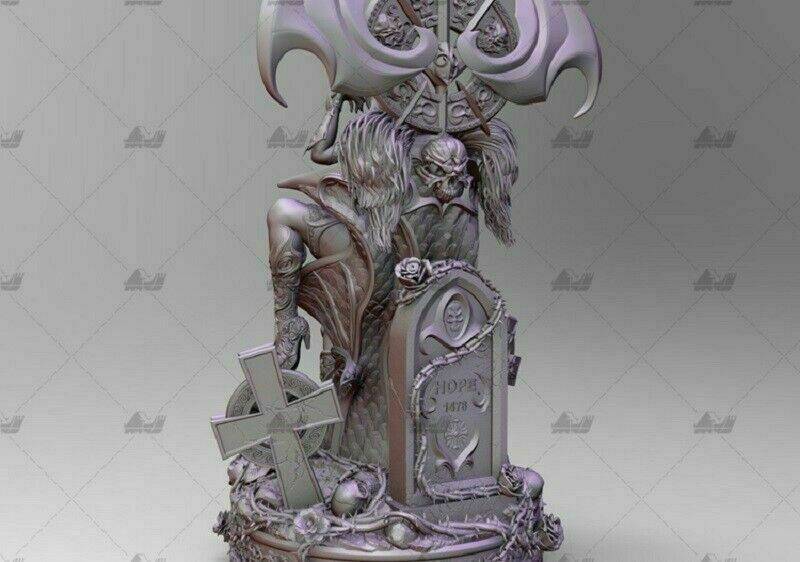 1/8 340mm 3D Print Model Kit Beautiful Girl Devil Queen Vampire Unpainted - Model-Fan-Store