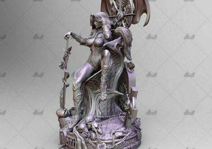 1/8 340mm 3D Print Model Kit Beautiful Girl Devil Queen Vampire Unpainted - Model-Fan-Store