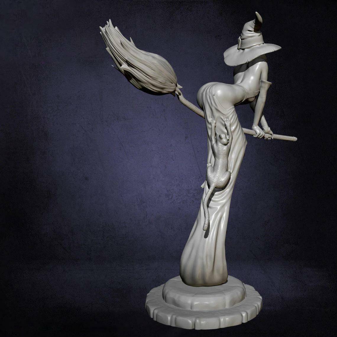 1/4 530mm 3D Print Model Kit Beautiful Girl Woman Witch Unpainted - Model-Fan-Store