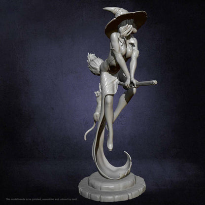 1/4 530mm 3D Print Model Kit Beautiful Girl Woman Witch Unpainted - Model-Fan-Store