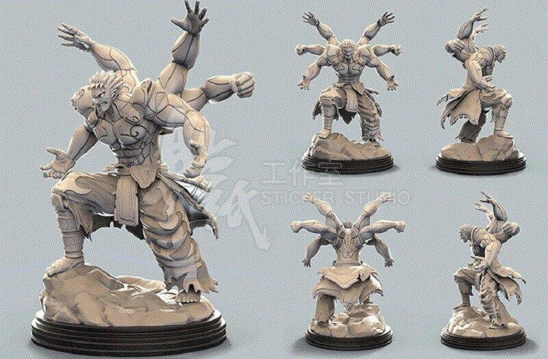 200mm 3D Print Model Kit Warrior Demigod Asura Fighter Unpainted A28 A28 - Model-Fan-Store