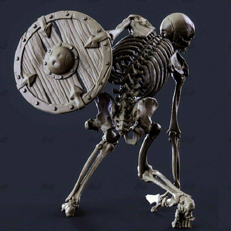 220mm 3D Print Model Kit Skeleton Cursed Warrior Unpainted A28 A28 - Model-Fan-Store