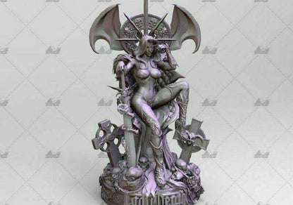 660mm 3D Print Model Kit Beautiful Girl Woman Devil Queen Vampire Unpainted - Model-Fan-Store