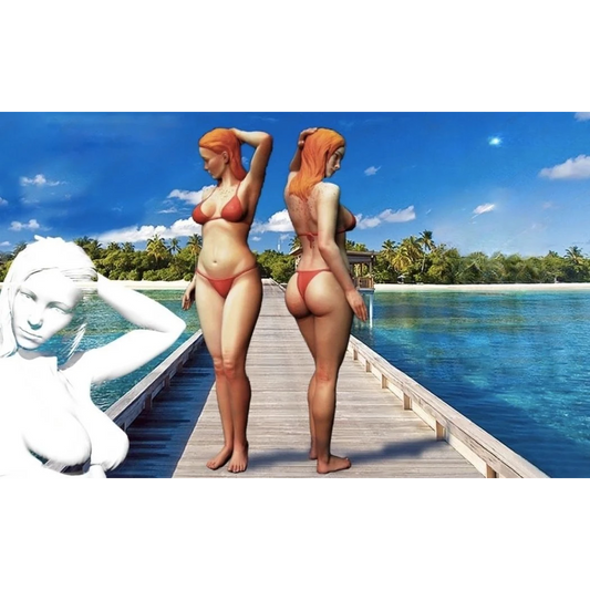 1/16 Resin Model Kit Beautiful Girl Bikini Summer Beach Unpainted