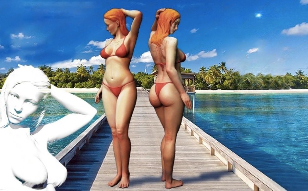 1/24 75mm Resin Model Kit Beautiful Girl Bikini Summer Beach Unpainted