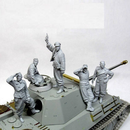 1/35 5pcs Resin Model Kit German Soldiers Tank Crew (no Tank) WW2 Unpainted - Model-Fan-Store