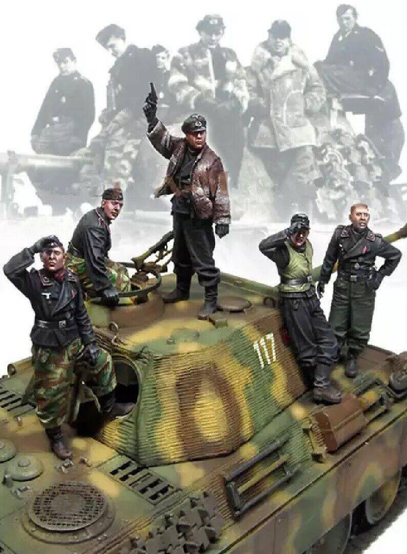 1/35 5pcs Resin Model Kit German Soldiers Tank Crew (no Tank) WW2 Unpainted - Model-Fan-Store