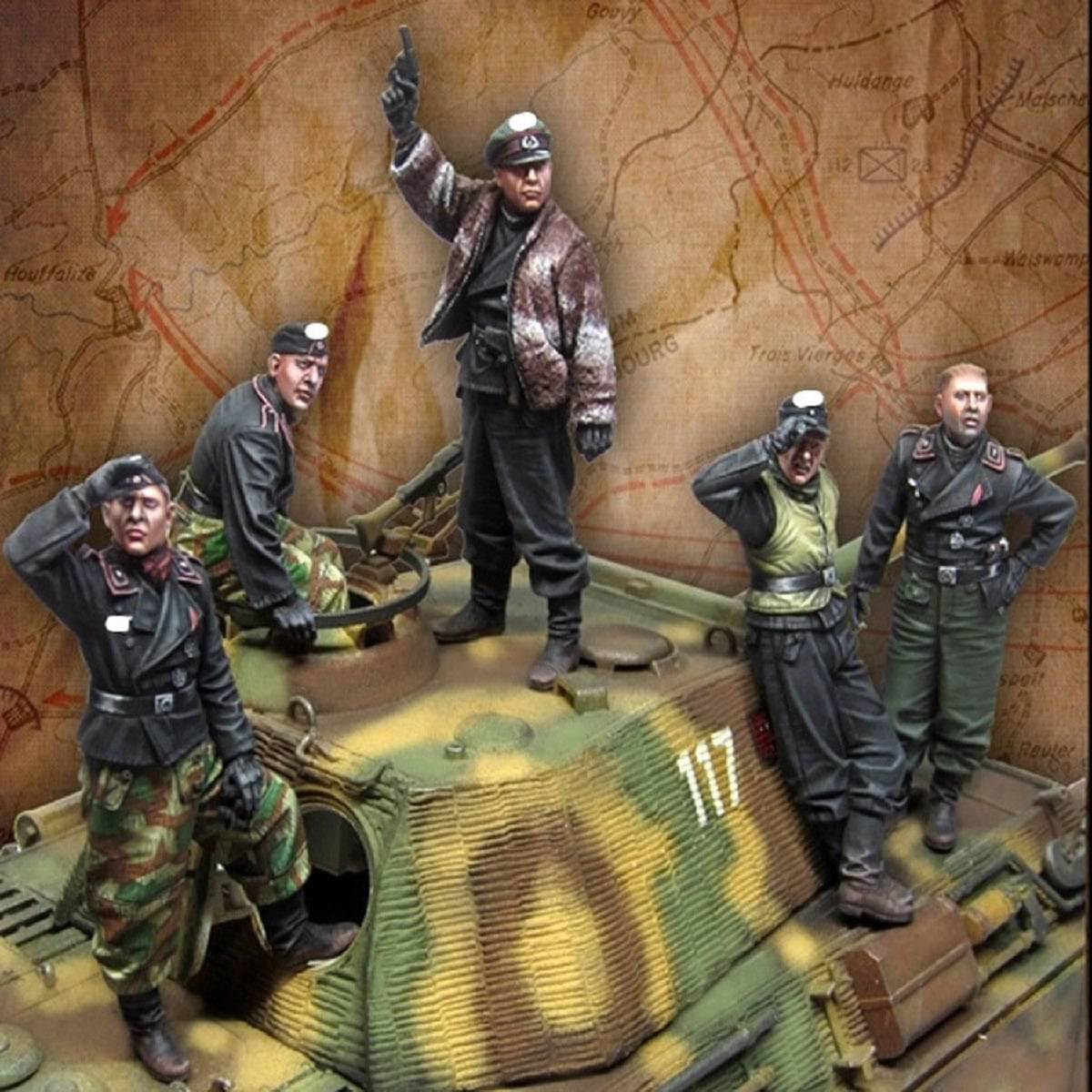 1/35 5pcs Resin Model Kit German Soldiers Tank Crew (no Tank) WW2 Unpainted - Model-Fan-Store