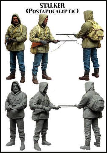 1/35 Resin Model Kit Stalker with Rifle Postapocalyptic Soldier Unpainted - Model-Fan-Store
