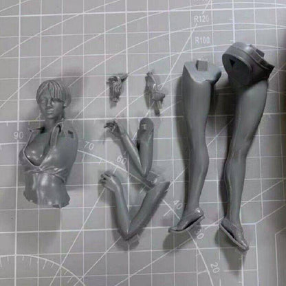 1/16 Resin Model Kit Modern Beautiful Girl Speed Racing Unpainted - Model-Fan-Store