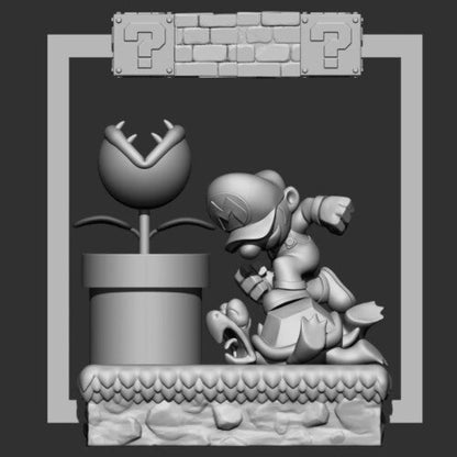 Digital STL Statue Mario & Luigi