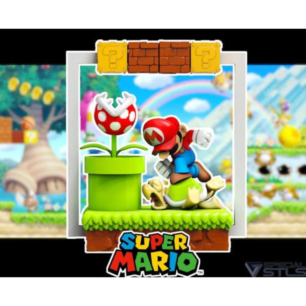 Digital STL Statue Mario & Luigi