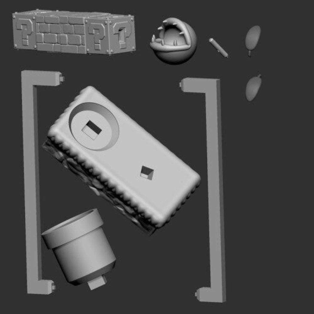 Digital STL Statue Mario & Luigi