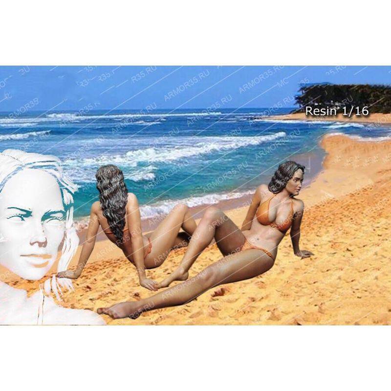 1/16 3pcs Resin Model Kit Russian Beautiful Girl Summer Beach Unpainted - Model-Fan-Store