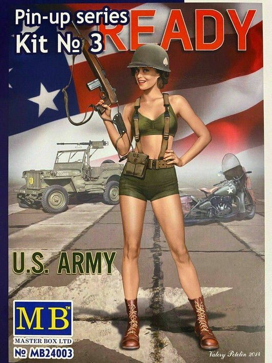 1/24 Resin Model Kit Beautiful Girl US Army Soldier Pin Up Fantasy Unpainted - Model-Fan-Store