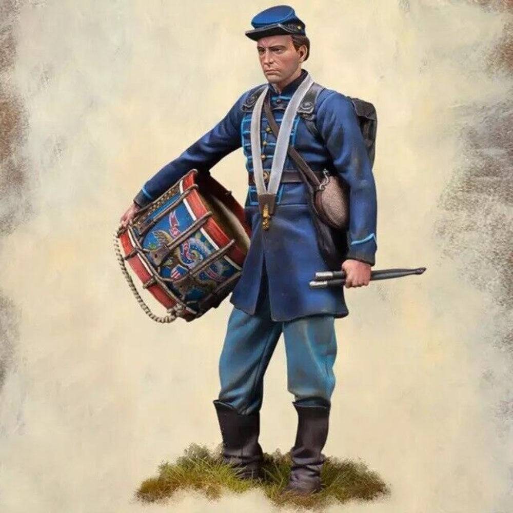 1/24 75mm Resin Model Kit Soldier Drummer US Civil War Infantry Unpainted - Model-Fan-Store