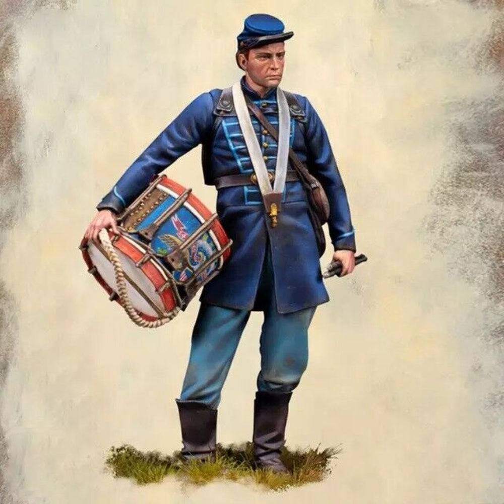 1/24 75mm Resin Model Kit Soldier Drummer US Civil War Infantry Unpainted - Model-Fan-Store