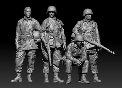 1/35 4pcs Resin Model Kit US Army Soldiers Infantry Normandy WW2 Unpainted - Model-Fan-Store