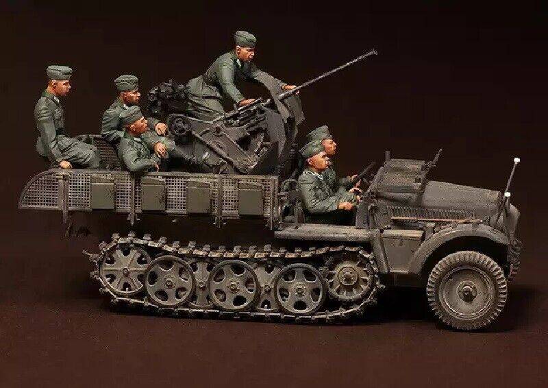 1/35 6pcs Resin Model Kit German Soldiers Artillery Crew no car WW2 Unpainted - Model-Fan-Store