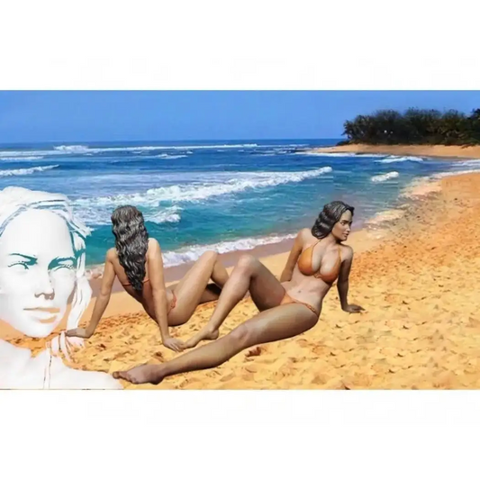 1/16 Resin Model Kit Beautiful Girl Bikini Beach Summer Unpainted