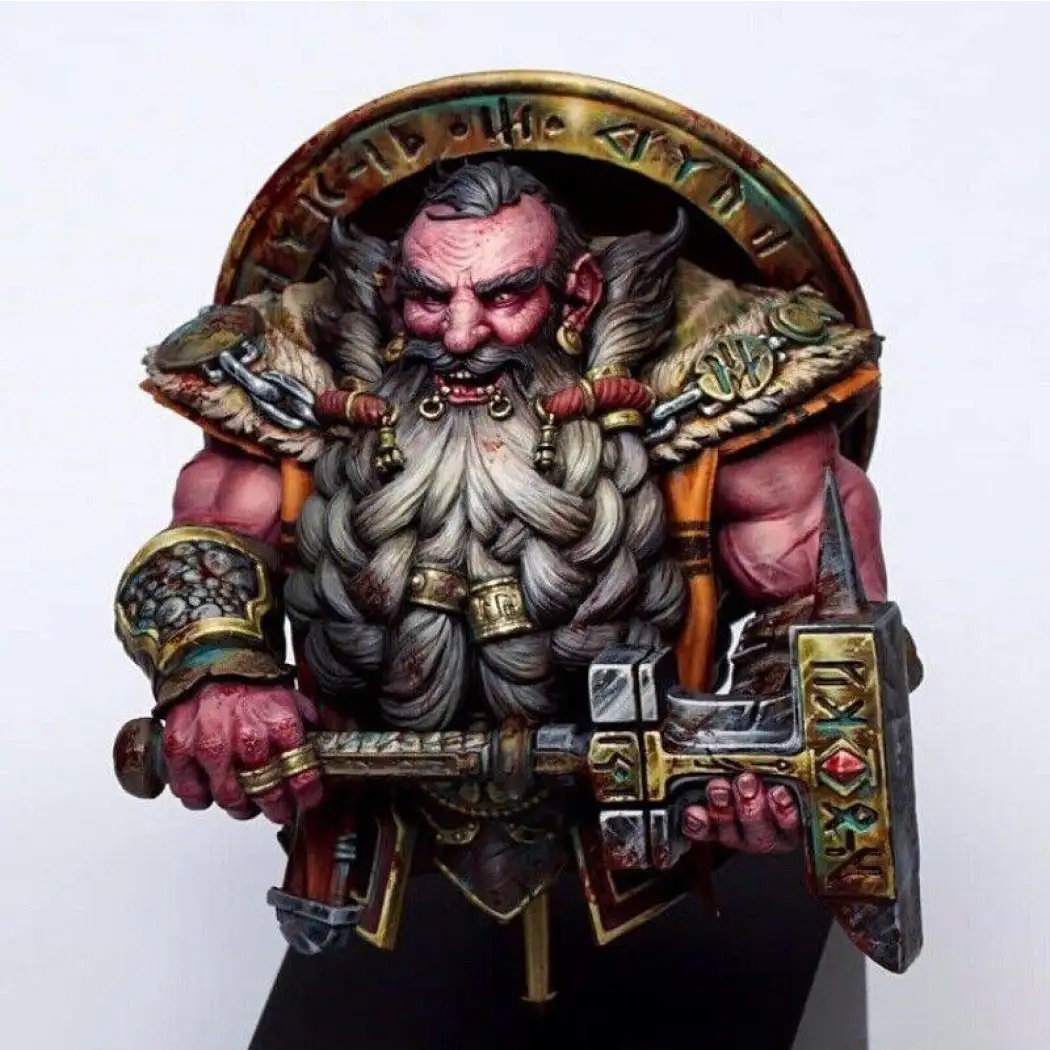 1/10 BUST Resin Model Kit Warrior Dwarf Warcraft Unpainted - Model-Fan-Store