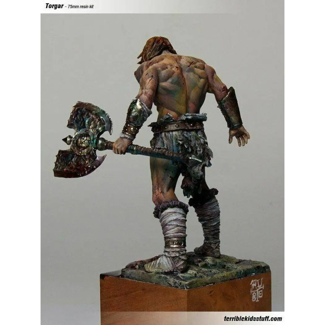 1/24 75mm Resin Model Kit Warrior with Ax Barbarian Unpainted - Model-Fan-Store