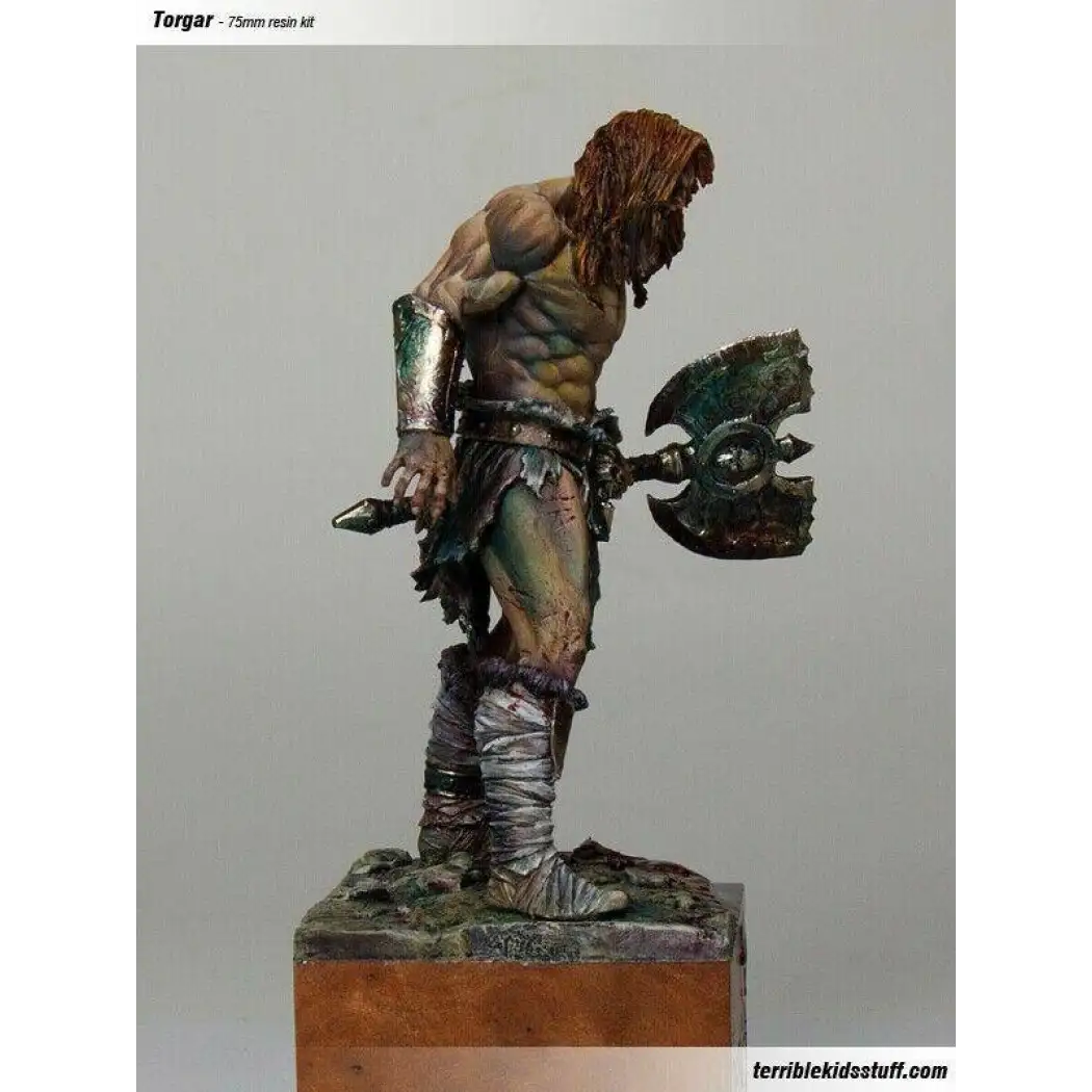 1/24 75mm Resin Model Kit Warrior with Ax Barbarian Unpainted - Model-Fan-Store