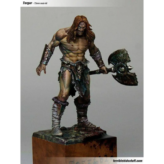 1/24 75mm Resin Model Kit Warrior with Ax Barbarian Unpainted - Model-Fan-Store