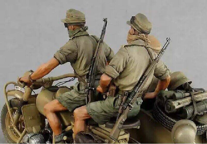 1/35 3pcs Resin Model Kit North African German Soldiers no moto Unpainted Unassembled - Model-Fan-Store