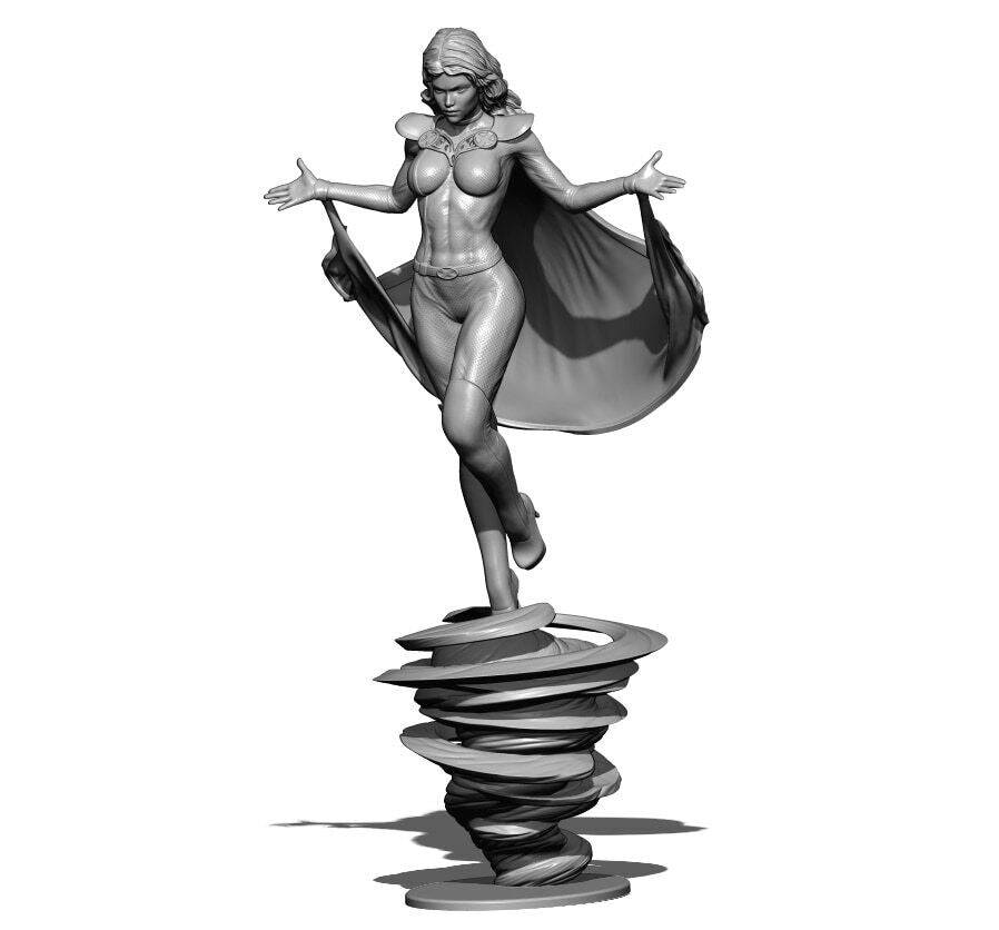 1/4 630mm 3D Print Superhero Model Kit Woman Storm Beautiful Girl Unpainted - Model-Fan-Store