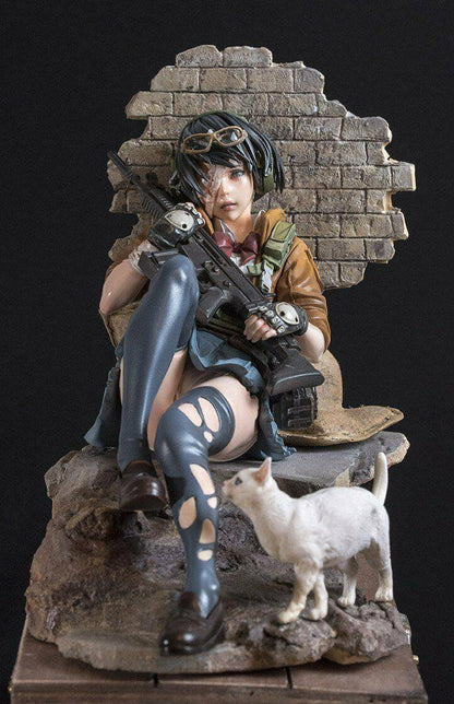 1/7 Resin Model Kit Shooter Girl and Cat Unpainted - Model-Fan-Store