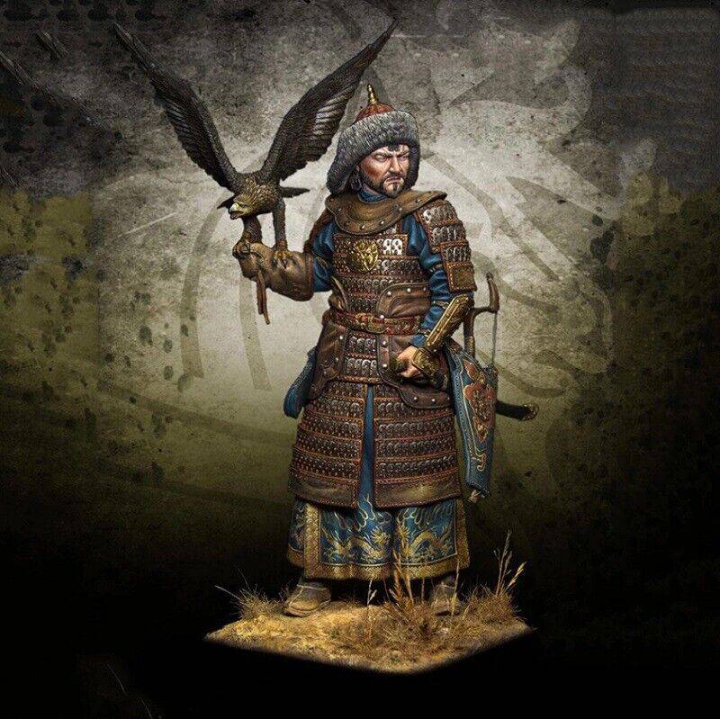 1/8 200mm Resin Model Kit Mongol Warrior Warlord with Eagle Unpainted - Model-Fan-Store