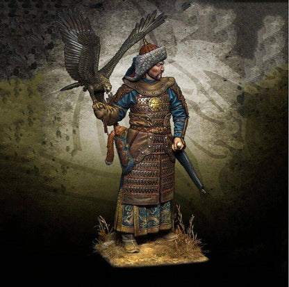 1/8 200mm Resin Model Kit Mongol Warrior Warlord with Eagle Unpainted - Model-Fan-Store