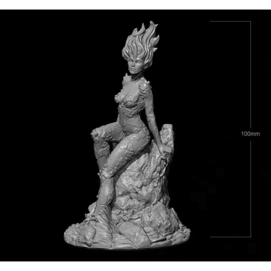 100mm 3D Print Model Kit Beautiful Girl Fantasy Fire Dancer Unpainted - Model-Fan-Store