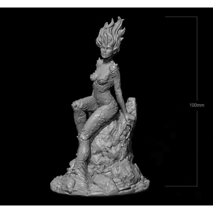 100mm 3D Print Model Kit Beautiful Girl Fantasy Fire Dancer Unpainted - Model-Fan-Store