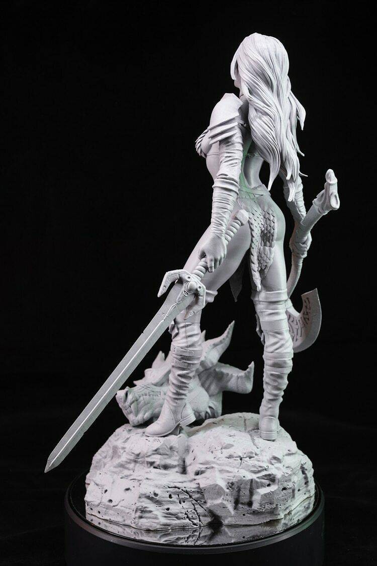 100mm 3D Print Model Kit Beautiful Girl Warrior Barbarian Unpainted - Model-Fan-Store