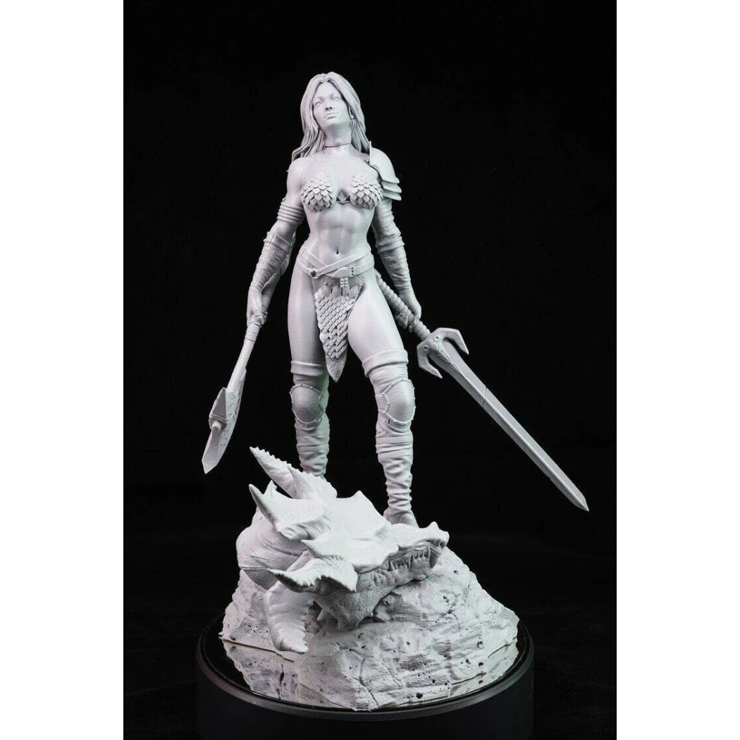 100mm 3D Print Model Kit Beautiful Girl Warrior Barbarian Unpainted - Model-Fan-Store