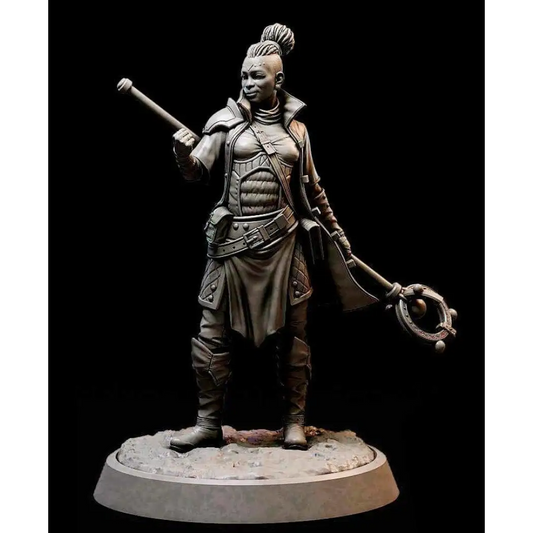 100mm 3D Print Model Kit Beautiful Girl Woman Warrior Staff Master Unpainted - Model-Fan-Store