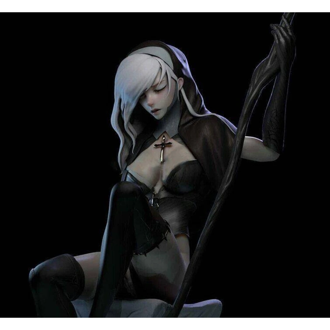 100mm 3D Print Model Kit Beautiful Girl Woman Witch Wanderer Unpainted - Model-Fan-Store